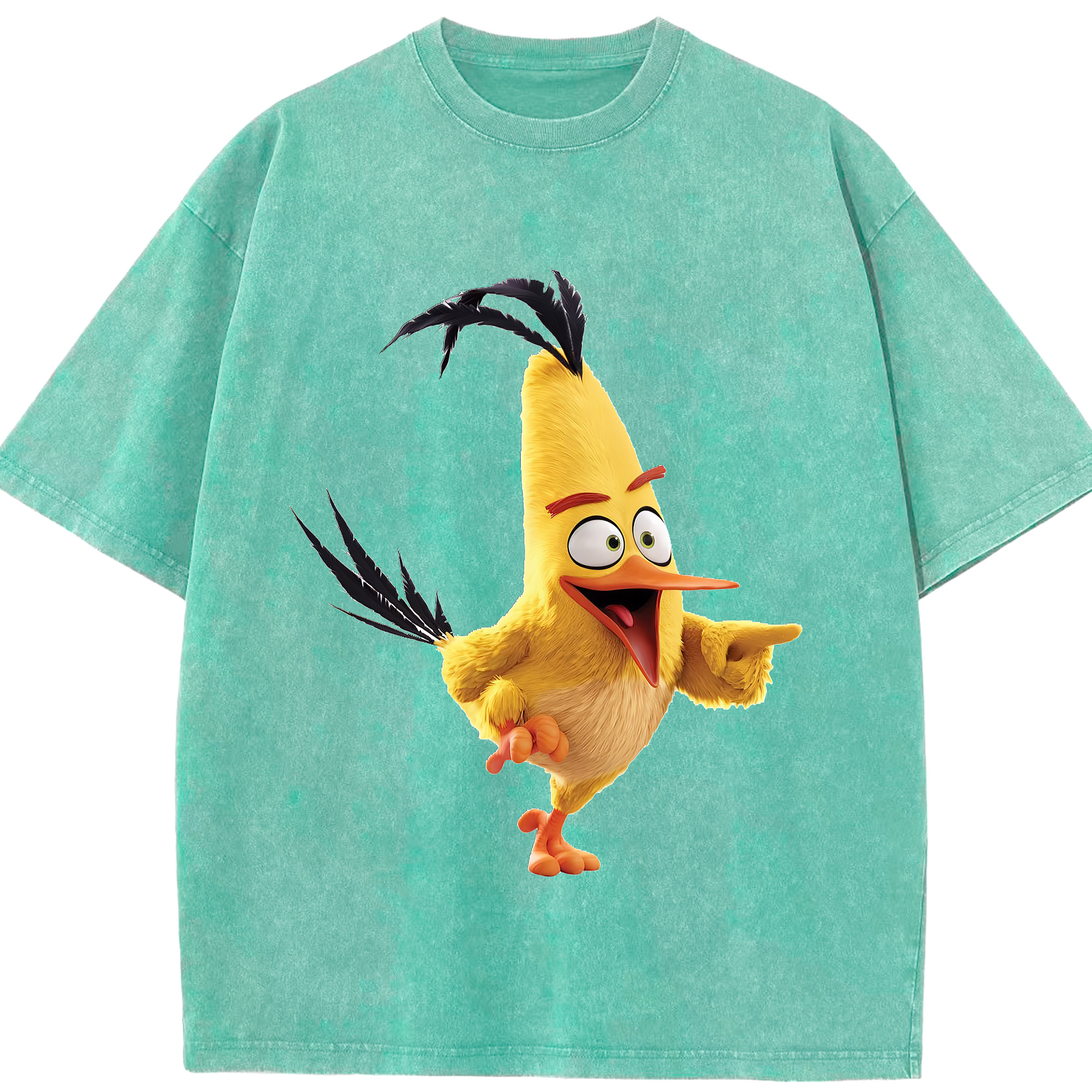 （画像用） Angry Birds アングリーバード 綿100% ヴィンテージ風 半袖Tシャツ（フロントプリント）